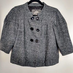 Guess Black Short Double Breasted Wool Coat